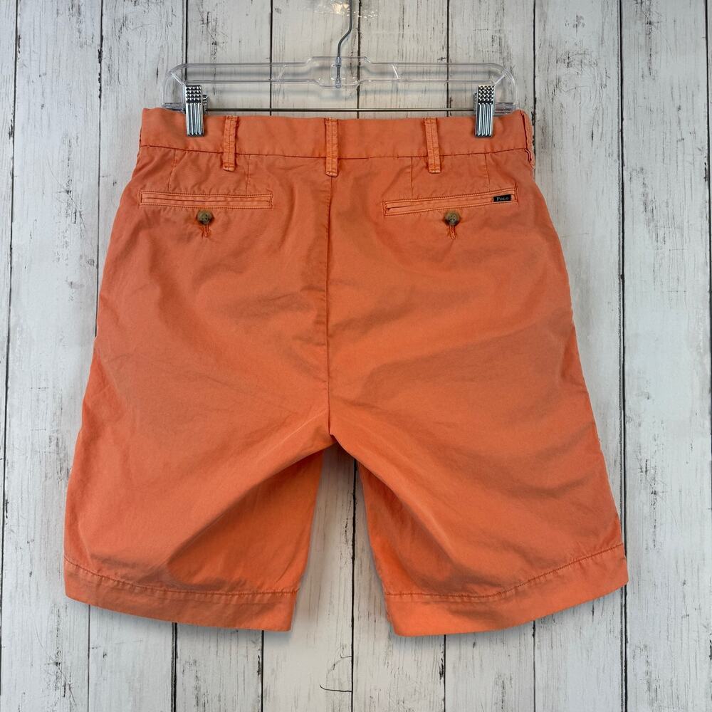 Polo Ralph Lauren Orange Pima Cotton Classic Fit Chino Khaki 11" Shorts Size 29